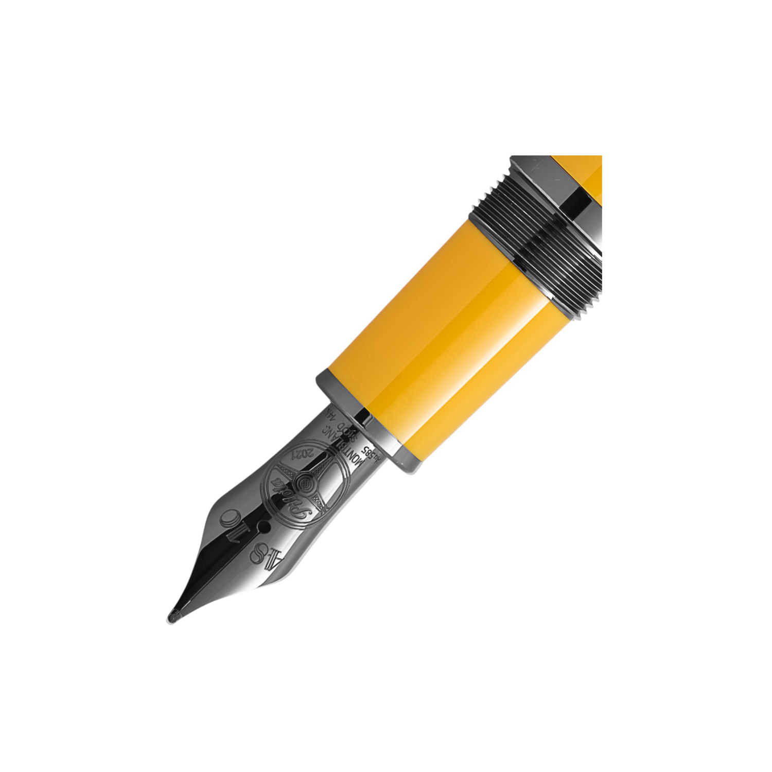 Montblanc, Great Characters Enzo Ferrari Special Edition Giallo Modena Fountain Pen crafted in yellow precious resin with engraving on the cone and clip and featuring an Au 585 solid gold, ruthenium-coated nib.