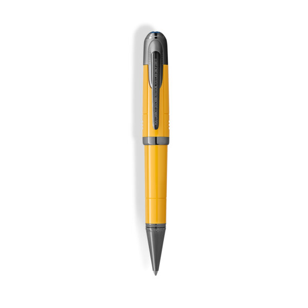 Montblanc, Great Characters Enzo Ferrari Special Edition Giallo Modena Ballpoint pen crafted in yellow precious resin with engraving on the cap top and and the ruthenium-coated clip.