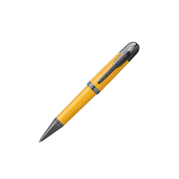 Montblanc, Great Characters Enzo Ferrari Special Edition Giallo Modena Ballpoint pen crafted in yellow precious resin with engraving on the cap top and and the ruthenium-coated clip.