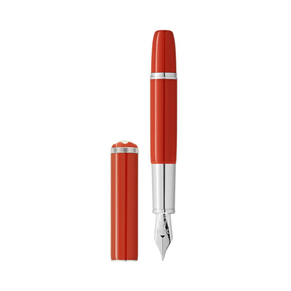 A Montblanc, Heritage Rouge et Noir "Baby" Special Edition Coral-Coloured Fountain Pen crafted from coral coloured precious laquer with platinum-coated fittings featuring an Au 585 solid gold nib.
