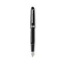 A Montblanc, Meisterstück Classique Platinum-Coated Fountain Pen crafted in black precious resin with platinum-coated details, surmounted by the white star emblem and finished with a hand crafted Au 585 14ct solid gold, rhodium coated nib.