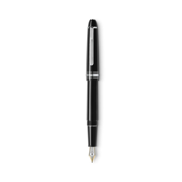 A Montblanc, Meisterstück Classique Platinum-Coated Fountain Pen crafted in black precious resin with platinum-coated details, surmounted by the white star emblem and finished with a hand crafted Au 585 14ct solid gold, rhodium coated nib.