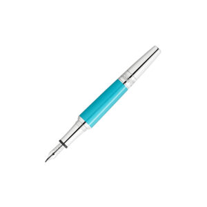 A Montblanc, Muses Maria Callas Special Edition Fountain Pen crafted in turquoise precious resin featuring a platinum-coated clip and cone, set with an elegant synthetic stone and a handcrafted Au585 solid gold rhodium-coated nib embossed with a kohn outlined cat eye motif.