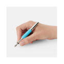 A Montblanc, Muses Maria Callas Special Edition Fountain Pen crafted in turquoise precious resin featuring a platinum-coated clip and cone, set with an elegant synthetic stone and a handcrafted Au585 solid gold rhodium-coated nib embossed with a kohn outlined cat eye motif.