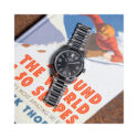 Rotary, Heritage Sport with a 40mm stainless steel case and bracelet strap featuring a black dial.