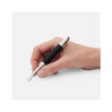 A Montblanc, Great Characters Jimi Hendrix Special Edition Fountain Pen crafted from black precious resin featuring a platinum-coated clip resembling the vibrato bar of an electric guitar and a handcrafted Au 585 solid gold nib with rhodium coating bearing a portrait of Jimi Hendrix.