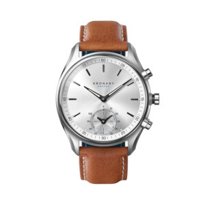 Kronaby's Sekel 43 tan leather hybrid smartwatch is where classic design meets modern technology.