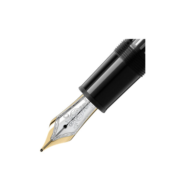The Meisterstück 149 - a design that writes history. Deep black precious resin with gold-coated details, surmounted by the white star emblem and finished with a handcrafted Au750 gold nib, evolves into Montblanc’s design icon.