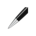 A Montblanc, Meisterstück Platinum-Coated Classique Ballpoint Pen crafted in black precious resin and a platinum-coated clip with the white Montblanc emblem on the cap.
