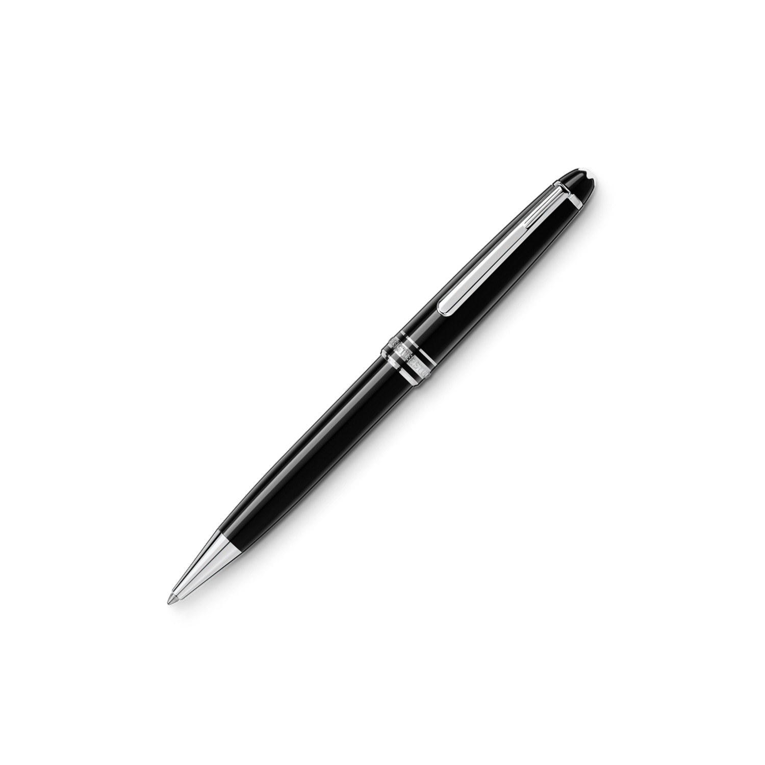 Montblanc, Meisterstück Platinum-Coated Classique Ballpoint Pen A Montblanc, Meisterstück Platinum-Coated Classique Ballpoint Pen crafted in black precious resin and a platinum-coated clip with the white Montblanc emblem on the cap.