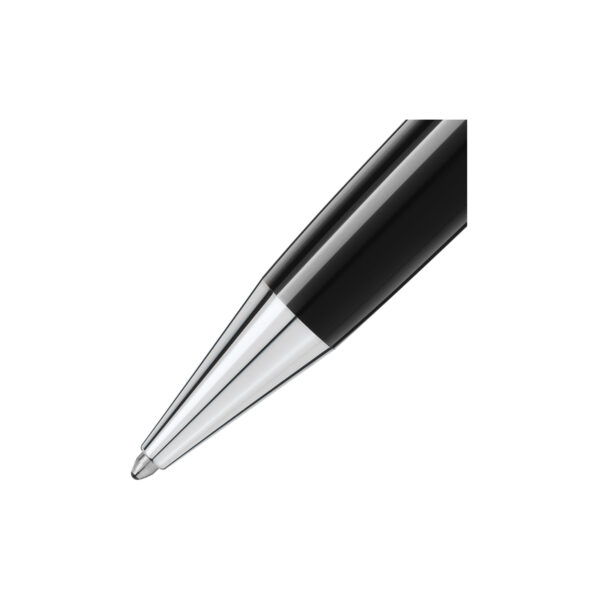 A Montblanc, Meisterstück Platinum-Coated LeGrand Ballpoint Pen crafted in black precious resin with platinum-coated clip and details.