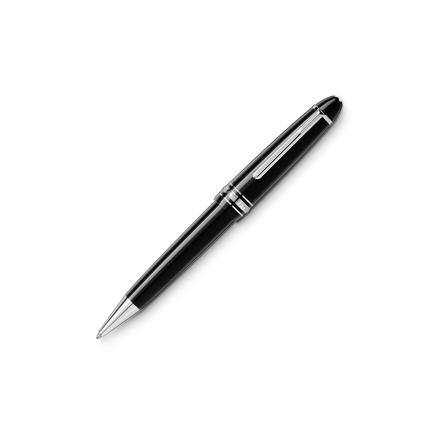 Montblanc, Meisterstück Platinum-Coated LeGrand Ballpoint Pen A Montblanc, Meisterstück Platinum-Coated LeGrand Ballpoint Pen crafted in black precious resin with platinum-coated clip and details.