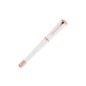A Montblanc, Muses Marilyn Monroe Special Edition Pearl Rollerball pen crafted from white precious resin with rose gold-coated fittings set with a single pearl on the clip.