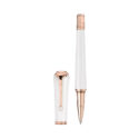 A Montblanc, Muses Marilyn Monroe Special Edition Pearl Rollerball pen crafted from white precious resin with rose gold-coated fittings set with a single pearl on the clip.