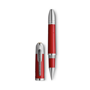 Montblanc, Great Characters Enzo Ferrari Special Edition Rollerball Pen crafted in red precious resin featuring engraving on the cone and cap top.