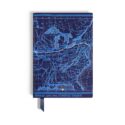 A Montblanc, Meisterstück Around The World In 80 Days medium blue lined notebook crafted in fine leather featuring 96 sheets and taking its design and theme from the Around The World In 80 Days special collection.