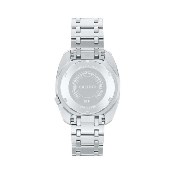 Seiko, 5 Sports 'Gene Kranz' Limited Edition with a 38.2mm stainless steel case and bracelet strap featuring a day date function and a silver dial and bezel.