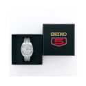 Seiko, 5 Sports 'Gene Kranz' Limited Edition with a 38.2mm stainless steel case and bracelet strap featuring a day date function and a silver dial and bezel.