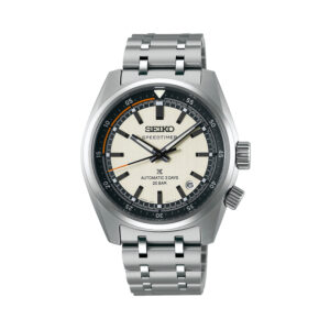 Seiko, Speedtimer 6R 'Compact Countdown' Grey-White Contrast with a 39.5mm stainless steel case and bracelet strap featuring a date function and a grey dial.
