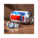 Seiko, 5 Sports x PEPSI Limited Edition Silverwhite with a 38mm stainless steel case and bracelet strap featuring a day date with a silver dial and blue and red bezel.