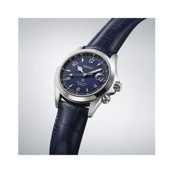 Seiko, Prospex Alpinist ‘Night Sky’ European Exclusive Limited Edition with a 39.5mm stainless steel case with a blue leather strap featuring a date function and a blue dial.