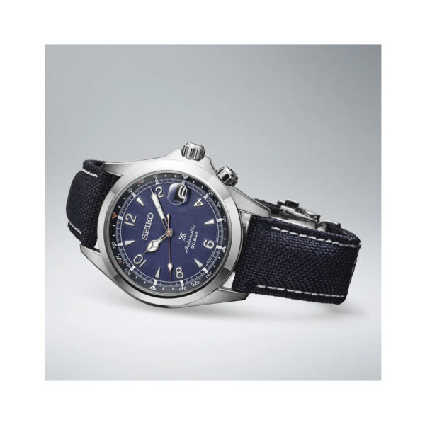 Seiko, Prospex Alpinist ‘Night Sky’ European Exclusive Limited Edition with a 39.5mm stainless steel case with a blue leather strap featuring a date function and a blue dial.