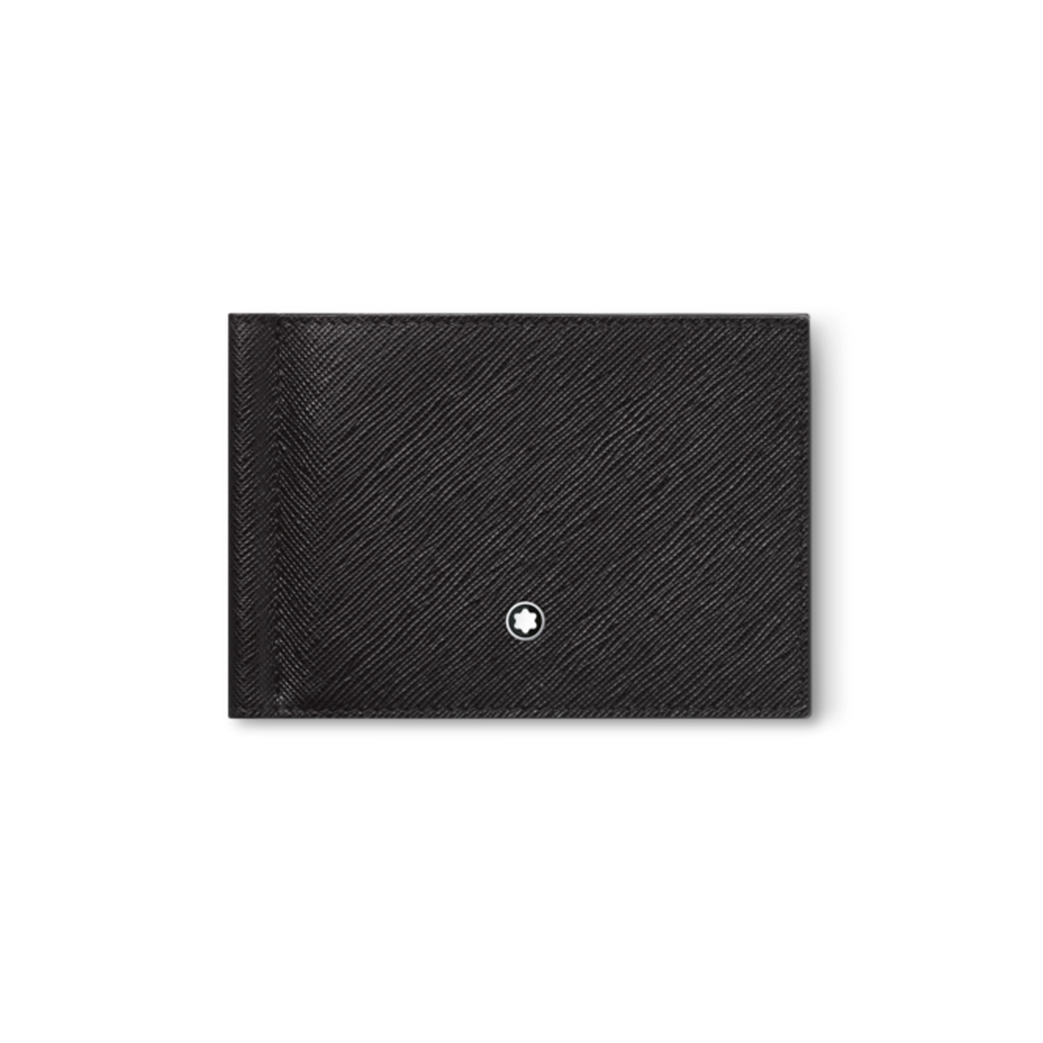 Montblanc, Sartorial Black Wallet 6cc with Money Clip A Montblanc, Sartorial black wallet crafted in Saffiano-printed leather featuring six credit card slots and a metal money clip to secure banknotes.