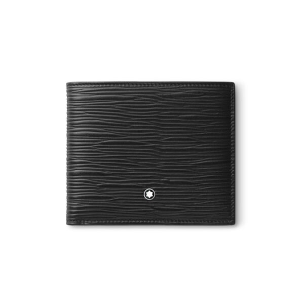 A Montblanc, 4810 black wallet crafted in high-quality leather with eight credit card slots, two compartments for banknotes and two small additional pockets.