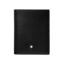 Montblanc, Meisterstück Black Compact 6cc Wallet A Montblanc, Meisterstück black compact wallet crafted from deep shine black leather featuring six credit card slots, a compartment for banknotes and two small additional pockets.