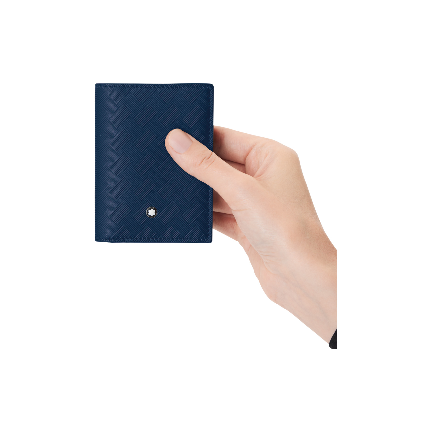Montblanc, Extreme 3.0 Ink Blue 4cc Card Holder A Montblanc, Extreme 3.0 ink blue coloured car holder crafted in full-grain bovine leather with the Extreme 3.0 motif, featuring four credit card slots, a removable ID card holder and two small additional pockets.