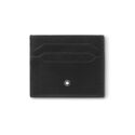 A Montblanc, Meisterstück black card holder crafted in leather with six credit or business card slots and an additional small pocket for banknotes or receipts.