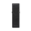 A Montblanc, Meisterstück black pen pouch crafted from refined soft leather with a compartment to fit two writing instruments.