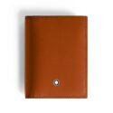 A Montblanc, Meisterstück card reader crafted in elegant rust-colour leather with four credit or business card slots.