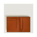 A Montblanc, Meisterstück card reader crafted in elegant rust-colour leather with four credit or business card slots.