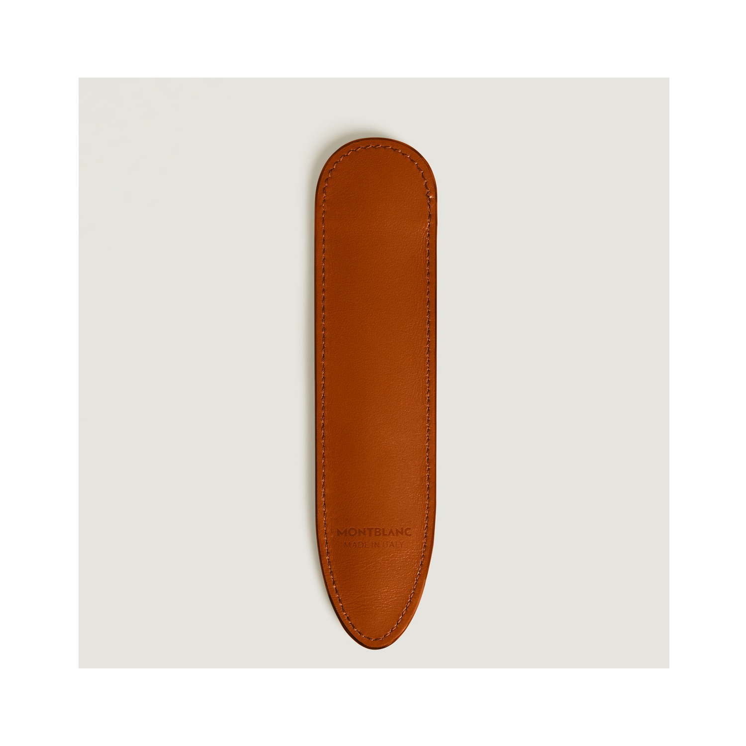 A Montblanc, Meisterstück pen sleeve crafted in elegant rust-colour leather made to carry one writing instrument.