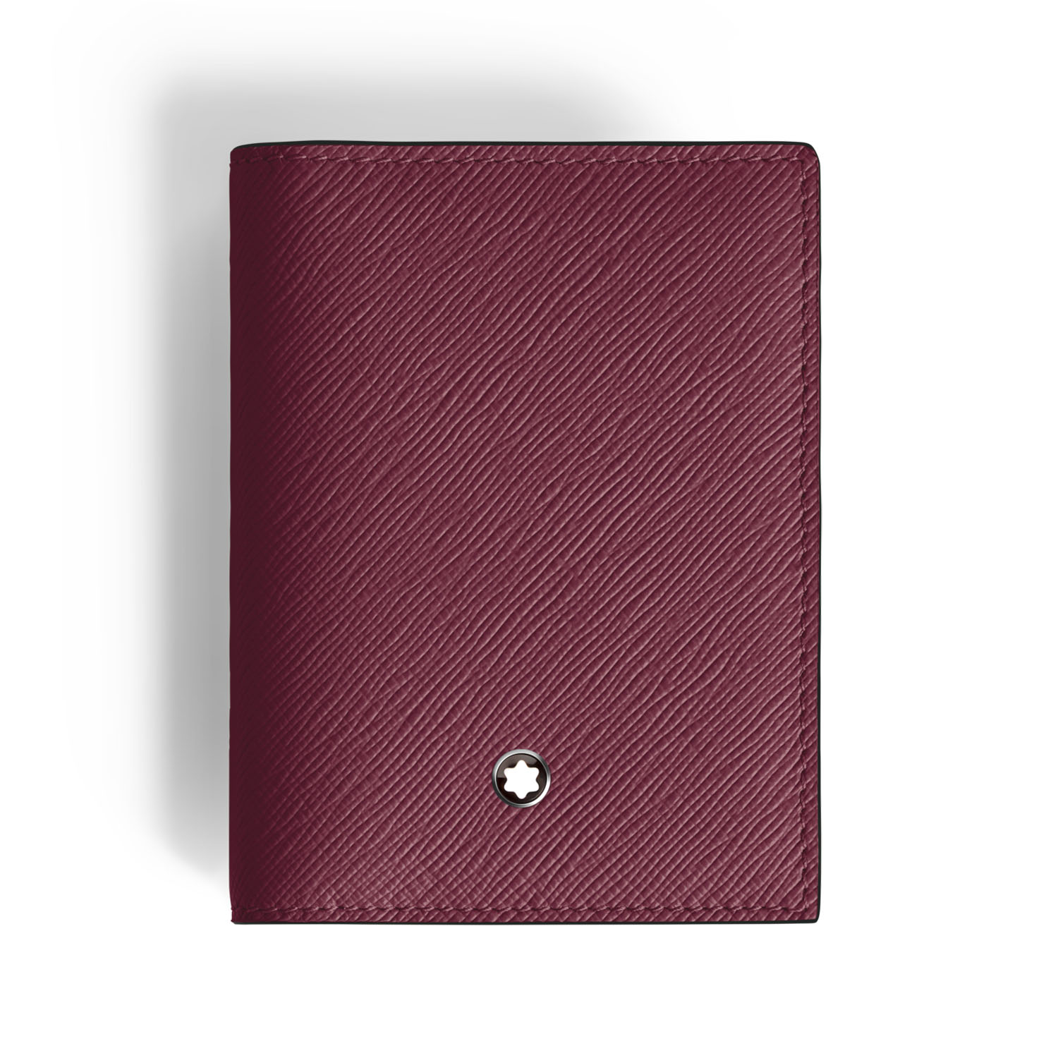 A Montblanc, Sartorial brown card reader crafted in Saffiano-printed leather with three interior credit card slots, a business card slot, an additional small pocket with an exterior credit card slot.