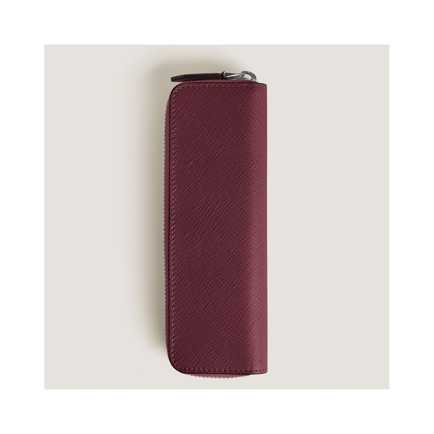 Montblanc, Sartorial brown pen pouch crafted in Saffiano-printed leather with space to hold one writing instrument with a zip closure.