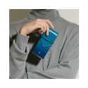 A Montblanc, Meisterstück smoky blue pen pouch crafted in deep shine leather with a hand-applied sfumato effect with space to hold three writing instruments.