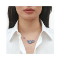 A sterling silver four blue enamelled flower necklace from Georg Jensen’s Daisy collection.