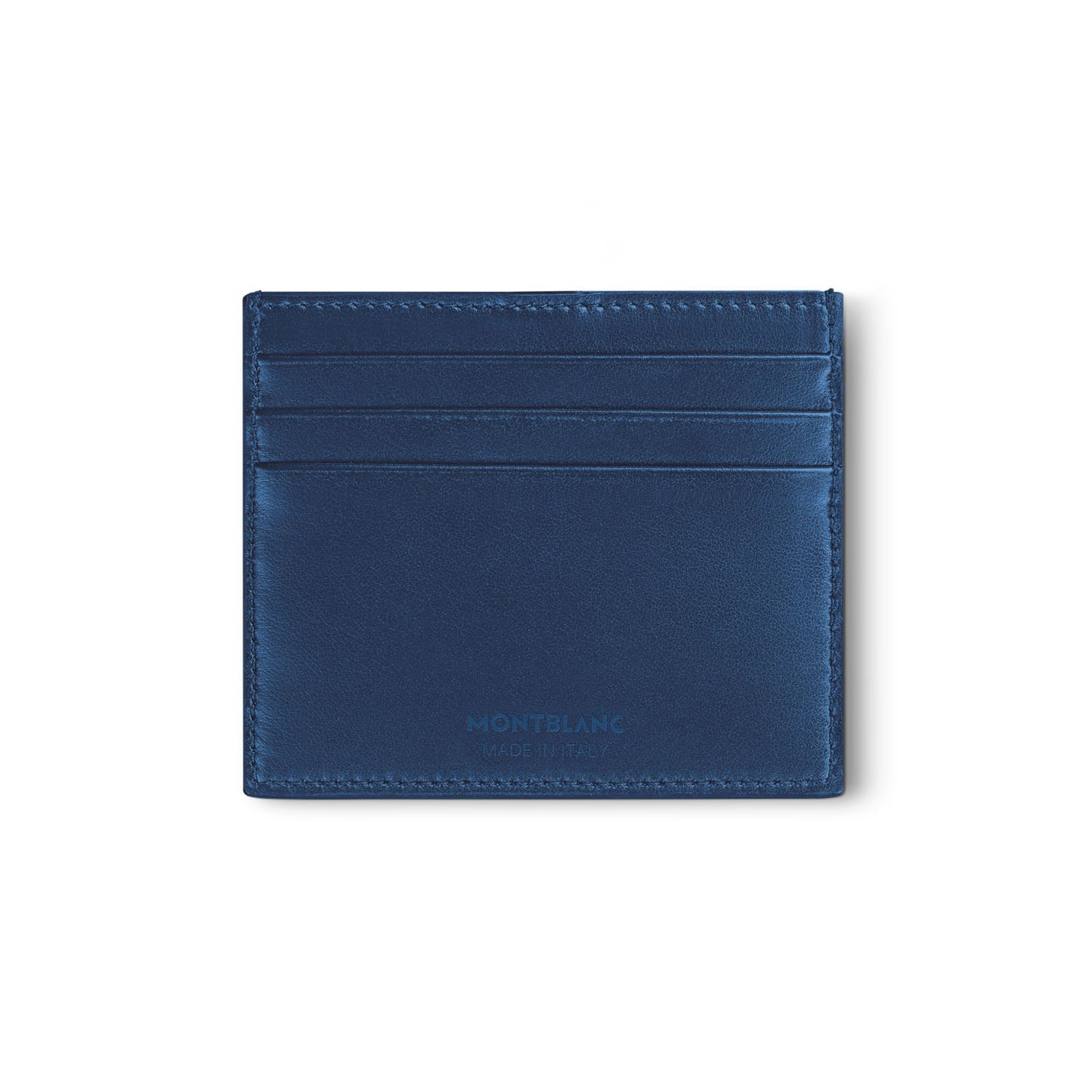 A Montblanc, Extreme 3.0 card holder crafted in navy blue coloured full-grain bovine leather with the Extreme 3.0 motif, featuring six credit card slots and an additional open pocket.