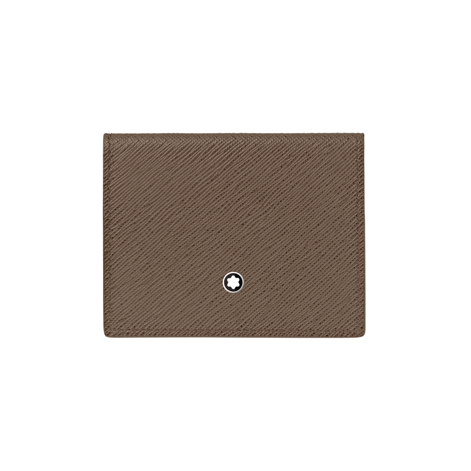 A Montblanc, Sartorial trio card holder crafted in light brown saffiano-printed leather with four credit card slots and a compartment for bank notes.
