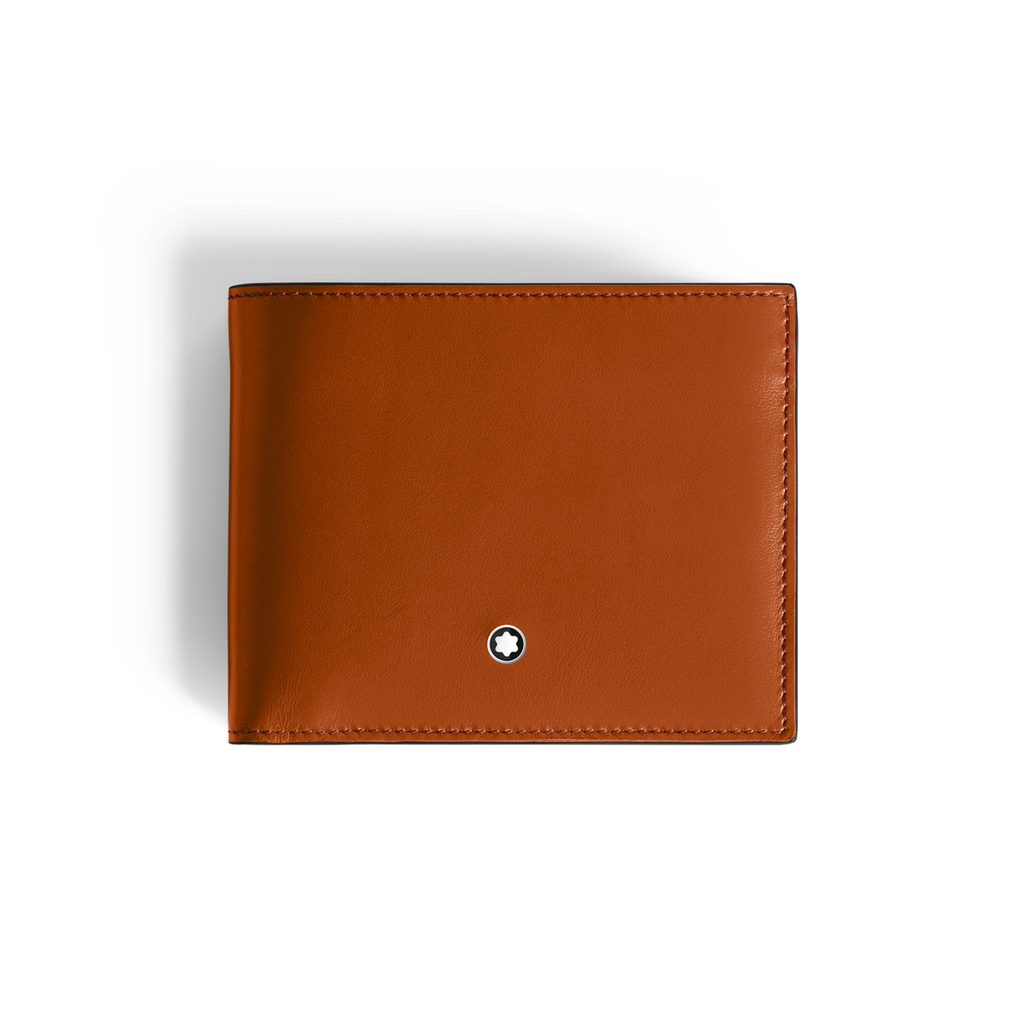 A Montblanc, Meisterstück wallet crafted in elegant rust-coloured leather with six credit card slots, two compartments for banknotes and two additional small pockets.