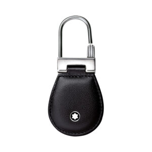A Montblanc, Meisterstück key fob crafted black leather with a hook for several keys.