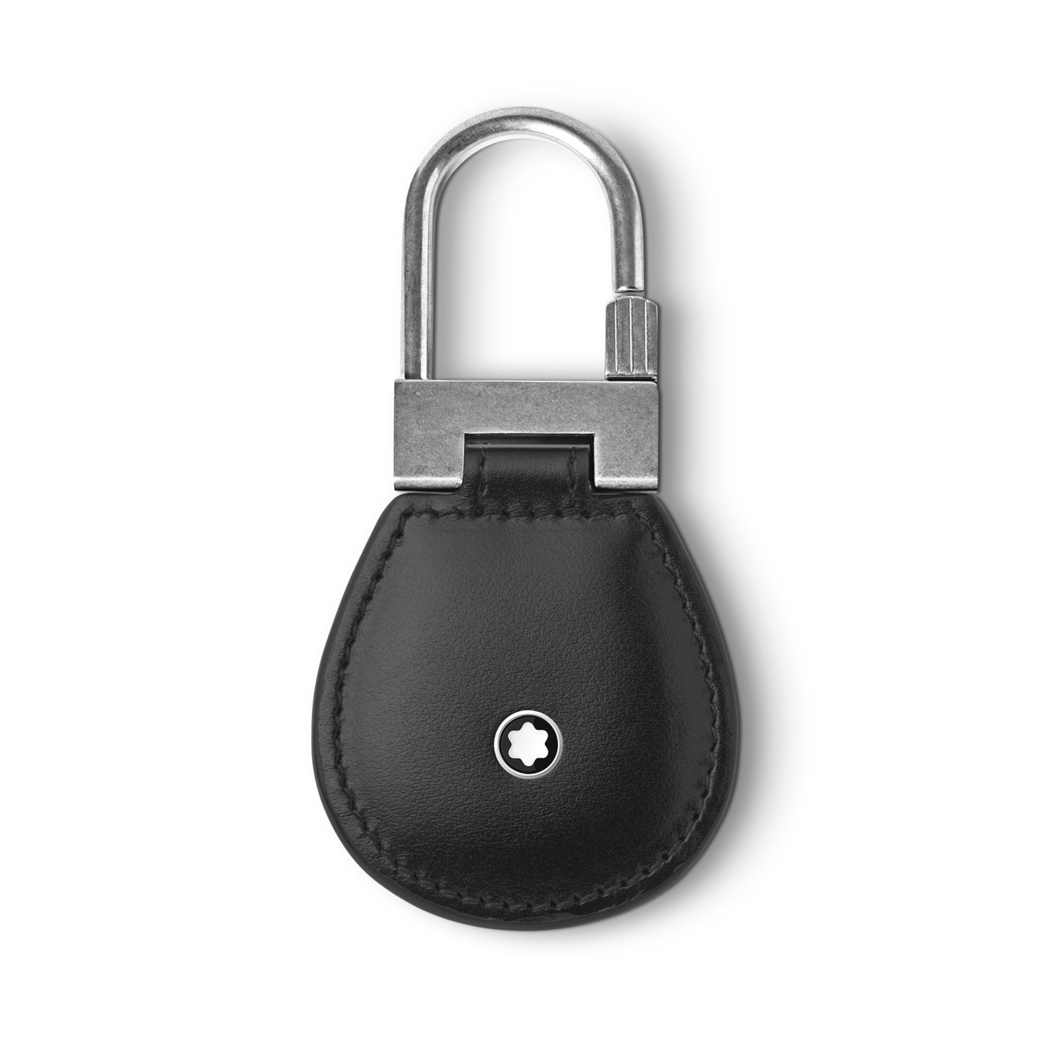 A Montblanc, Meisterstück key fob crafted black leather with a hook for several keys.