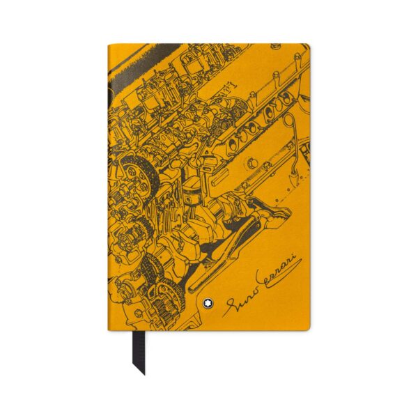 A Montblanc, Great Characters Enzo Ferrari Modena #146 yellow lined notebook featuring 96 sheets and taking its design and theme from the Great Characters Enzo Ferrari special collection.