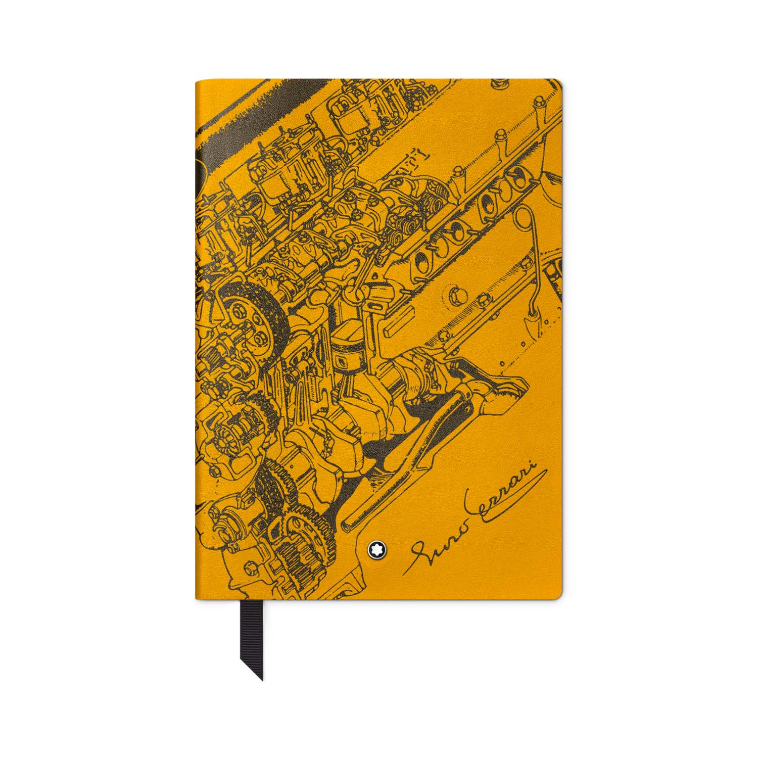 Montblanc, Great Characters Enzo Ferrari Modena #146 Yellow Lined Notebook A Montblanc, Great Characters Enzo Ferrari Modena #146 yellow lined notebook featuring 96 sheets and taking its design and theme from the Great Characters Enzo Ferrari special collection.