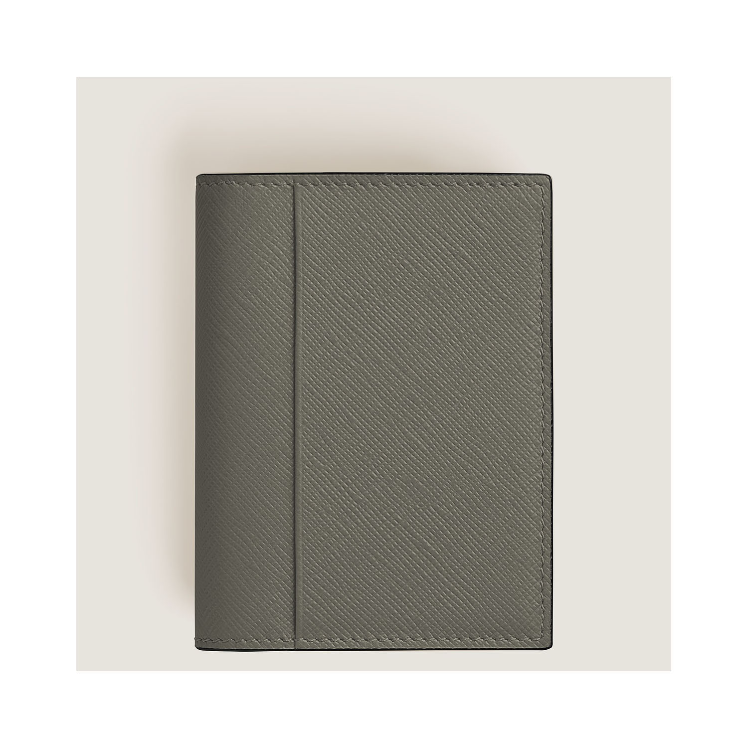 A Montblanc, Sartorial card holder crafted in medium grey coloured Saffiano-printed leather with three credit card slots, one business card slot and an additional small pocket.