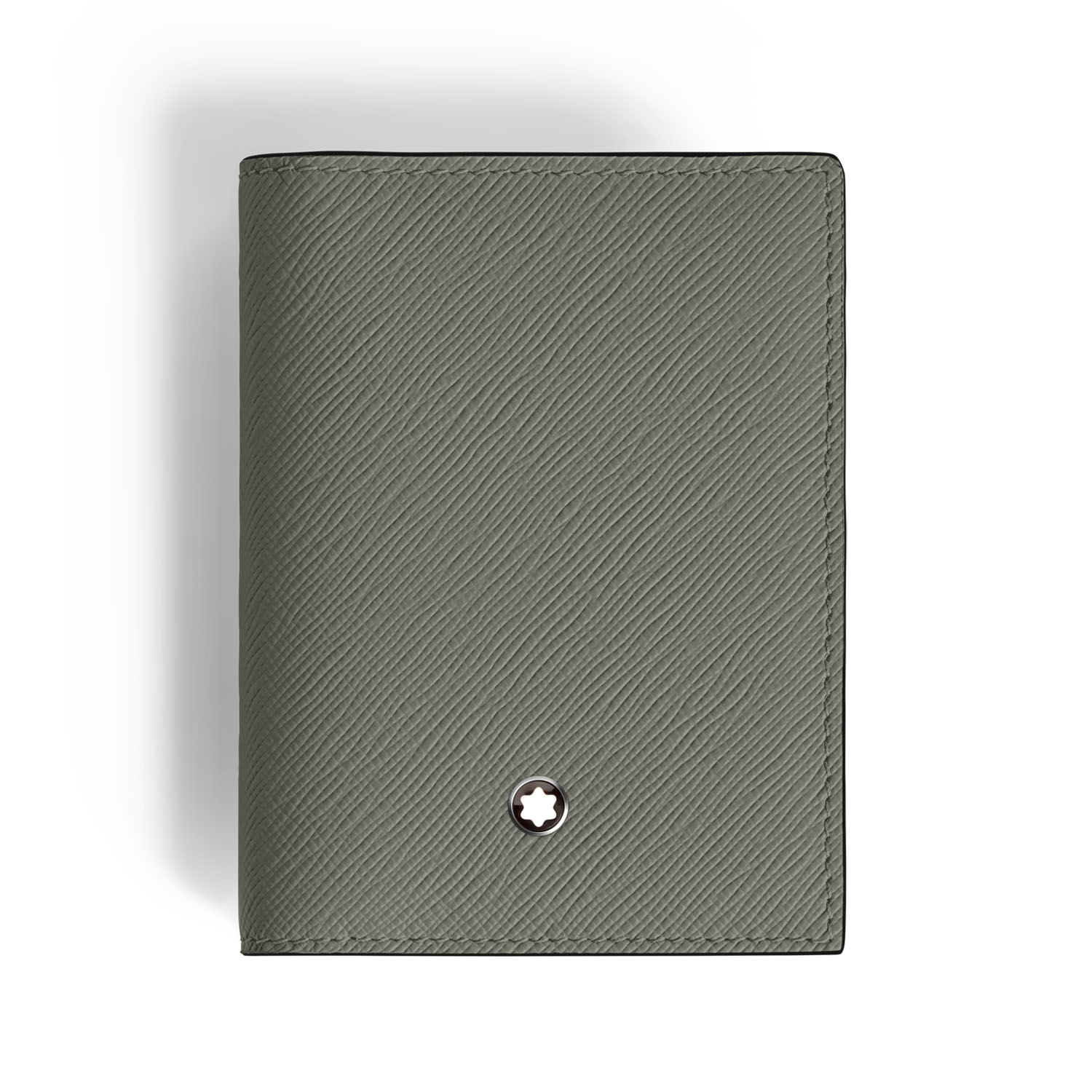 A Montblanc, Sartorial card holder crafted in medium grey coloured Saffiano-printed leather with three credit card slots, one business card slot and an additional small pocket.
