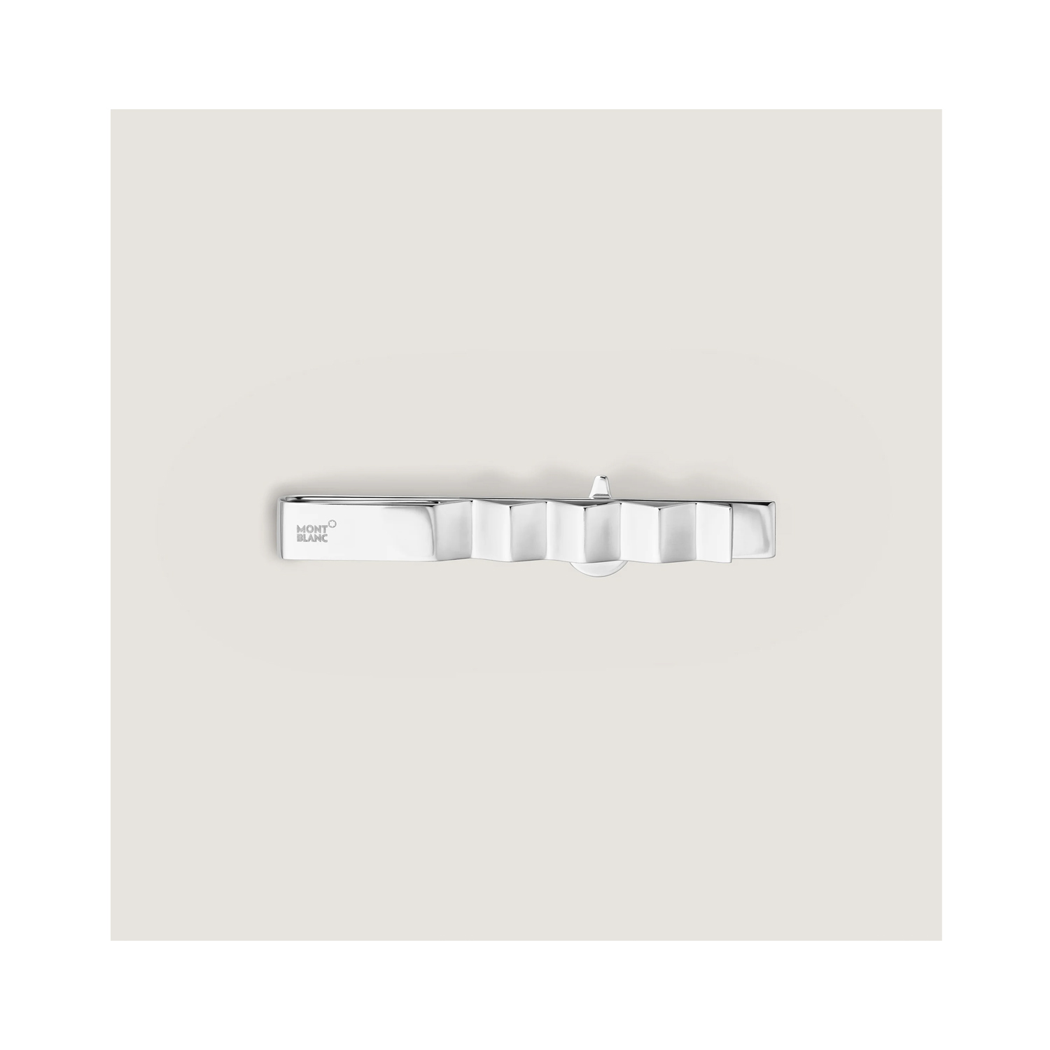 A Montblanc, Meisterstück Around The World In 80 Days tie bar crafted in stainless steel featuring a hot air balloon surrounded by clouds.