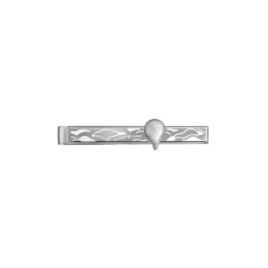 A Montblanc, Meisterstück Around The World In 80 Days tie bar crafted in stainless steel featuring a hot air balloon surrounded by clouds.